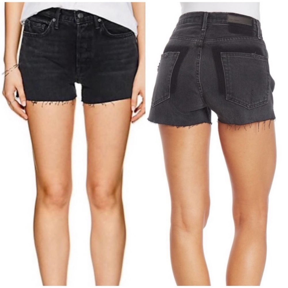 GRLFRND Karolina Cutoff Jean Shorts Blackhearts